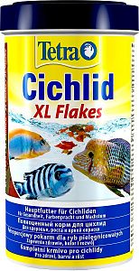TetraCichlid XL Flakes основной корм для цихлид и других крупных рыб, крупные хлопья 500 мл