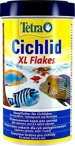 TetraCichlid XL Flakes основной корм для цихлид и других крупных рыб, крупные хлопья 500 мл