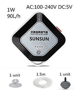 Компрессор SunSun CP-101 AC/DC регулируемый, 1 Вт, 1,5 л/мин