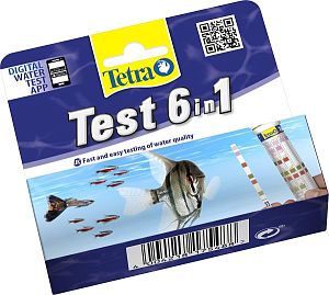 Tetratest Stripes 6в1 тест 6 в 1 для быстрой проверки качества пресной воды, 25 шт.
