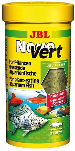 Основной корм JBL NovoVert для растительноядных пресноводных рыб, хлопья 100 мл