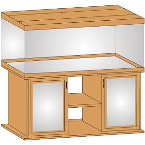 Тумба под аквариум LUX 264 л, прямая, ДСП с 2 тонированными стеклянными дверцами МДФ, дуб