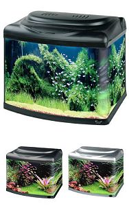 Аквариум Hailea с&nbsp;гнутыми передними углами/стеклом+фильтр RP-400, 60&nbsp;л, черный