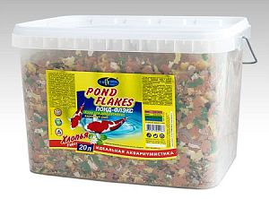 Универсальный корм Biodesign ПОНД-ФЛЭКС для прудовых рыб, хлопья 20 л