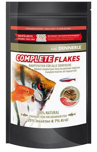 Dennerle Complete Flakes основной корм для аквариумных рыбок, хлопья 142 г