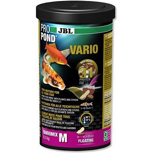 Корм JBL ProPond Vario M основной для средних прудовых рыб, смесь палочек и хлопьев 0,13 кг  (1 л)