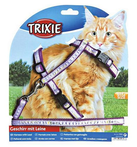 Шлейка TRIXIE с поводком для крупных кошек, 34-57 см, 13 мм