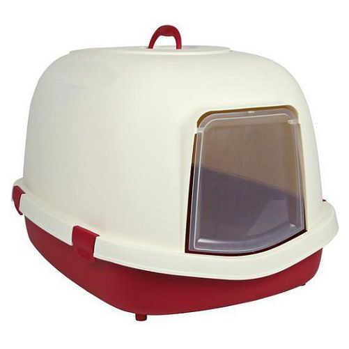 Кошачий туалет-домик TRIXIE "Primo", бордовый, кремовый, 56х47х71 см