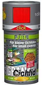 JBL GranaCichlid CLICK корм премиум-класса для плотоядных цихлид, банка с дозатором, гранулы 100 мл
