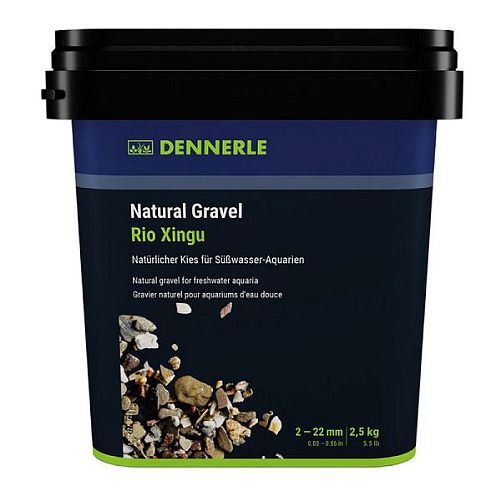 Грунт природный Dennerle Riu Xingu 2-22 мм, коричнево-серый, 2,5 кг