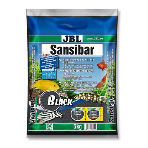 JBL Sansibar BLACK декоративный грунт для аквариума, черный, 5 кг