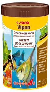 Основной корм Sera VIPAN для всех декоративных рыб, хлопья 250 мл