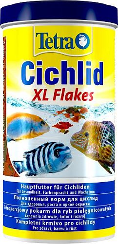 TetraCichlid XL Flakes основной корм для цихлид и других крупных рыб, крупные хлопья 1 л