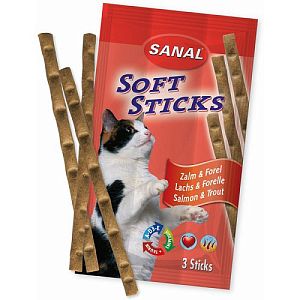 SANAL для кошек Мягкие колбаски, витамины A, D3, E, 3×5 г