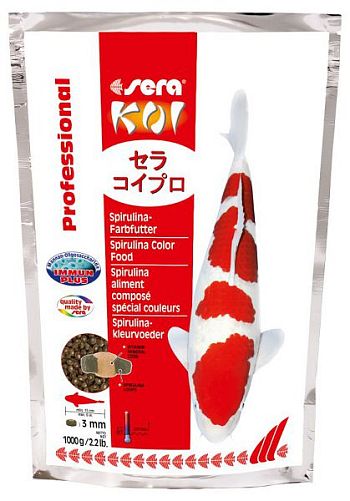 Sera KOI Prof. Spirulina Color основной корм для яркой окраски и роста рыб, 1 кг