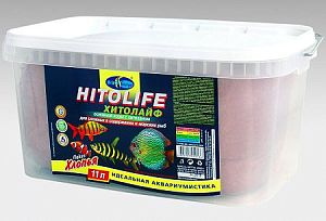 Основной корм Biodesign ХИТОЛАЙФ для стимуляции роста и окраски рыб, хлопья 11 л