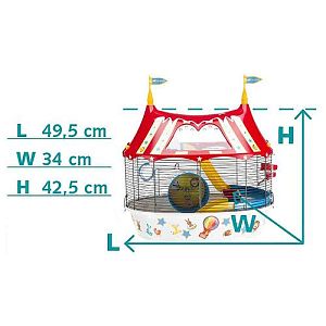 Модульная клетка Ferplast CIRCUS FUN для хомяков, 49,5х34×42,5 см