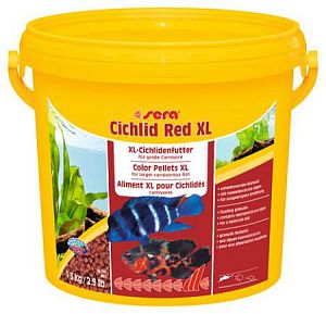 Основной корм Sera CICHLID RED XL для крупных плотоядных цихлид, гранулы 3,8 л