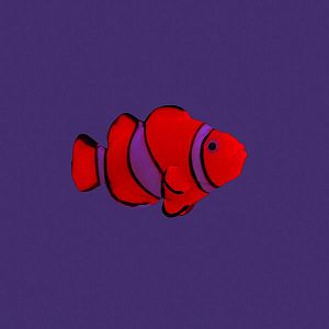 Флуоресцентная аквариумная декорация GLOXY Рыба клоун на леске, 7×2,5×4 см