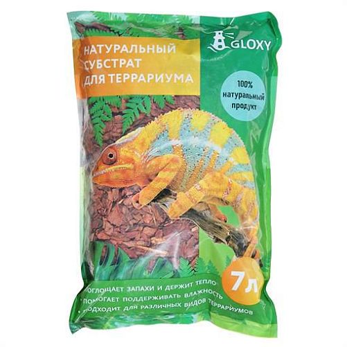 Субстрат Gloxy "Кора лиственницы" для террариумов, 7 л