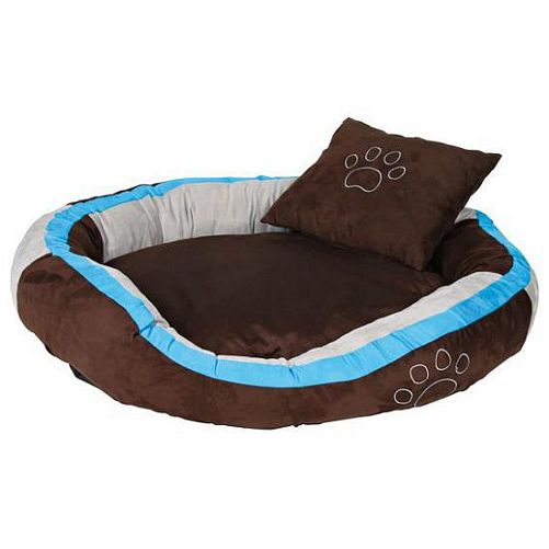 Лежак TRIXIE "Bonzo" для собак, 60х50 см, искусственная замша, коричневый, голубой, серый
