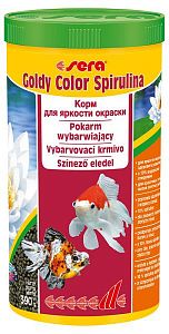 Sera Goldy Color Spirulina корм для яркой окраски золотых рыбок и других холодноводных видов рыб, 1 л