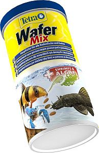 TetraWafer Mix корм для травоядных, хищных и&nbsp;донных рыб с&nbsp;добавлением креветок, пластинки 1&nbsp;л