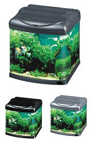 Аквариум Hailea с&nbsp;гнутыми передними углами/стеклом+фильтр BEAUT-200, 30&nbsp;л, серый металлик