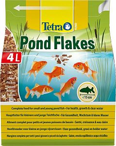 Корм TetraPond Pond Flakes для молодых и маленького размера рыб, хлопья 4 л