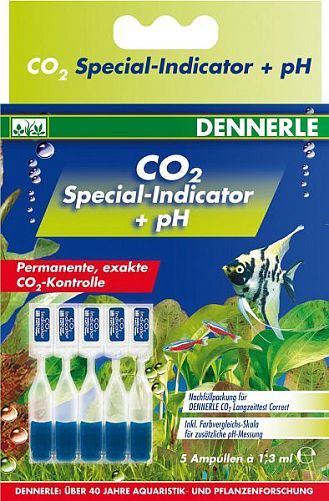 Комплект индикаторных жидкостей Dennerle для неприрывных тестов на CO2, 5 ампул
