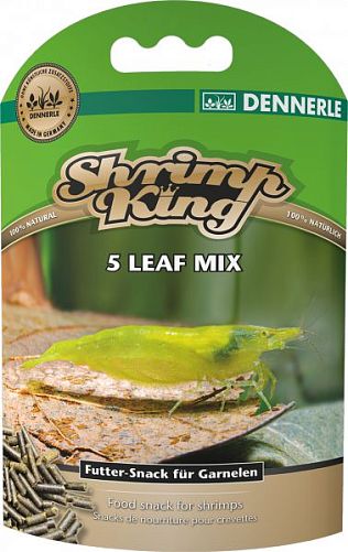 Dennerle Shrimp King 5 Leaf Mix растительный корм премиум-класса для креветок, палочки 45 г