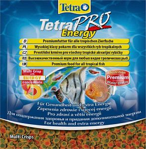 TetraPro Energy Crisps специалный энергетический корм для всех видов аквариумных рыб, чипсы 12 г