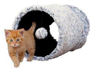 Туннель TRIXIE для котов, D 25×50 см, белый, черный