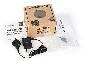 Бесшумный аквариумный компрессор AquaLighter аPUMP MINI для аквариумов до&nbsp;40&nbsp;л, 0,9&nbsp;Вт