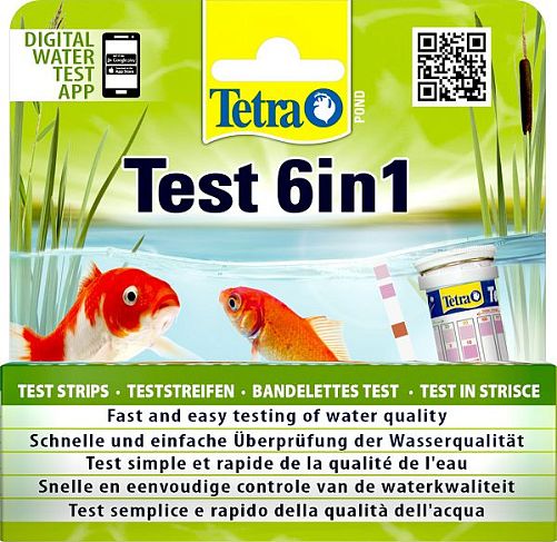 TetraPond Quick Test 6in1 набор экспресс-полосок для быстрой проверки показателей качества воды