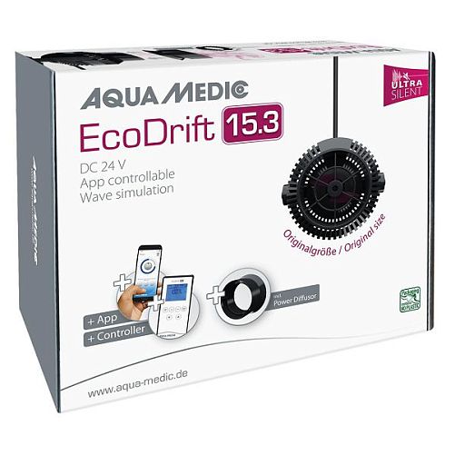 Помпа перемешивающая Aqua Medic ECODrift 15.3, 3000-15000 л/ч, 10-35 Вт, с контроллером и магнитным держателем