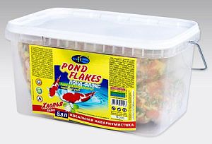 Универсальный корм Biodesign ПОНД-ФЛЭКС для прудовых рыб, хлопья 5,8 л