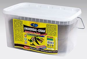 Основной корм Biodesign УНИВЕРСАЛ-ГРАН ЭКОНОМ для неприхотливых видов рыб, тонущие гранулы 5,8 л