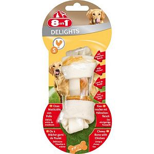 8in1 Delights Bone Курица жевательная коcточка для собак, обернутая сыромятной кожей