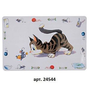 Коврик TRIXIE «Кошка» под миску, пластик, 44×28 см