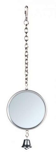 Зеркало TRIXIE на цепочке с колокольчиком, "серебряный", D 5 см