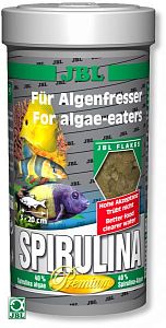 Корм JBL Spirulina премиум-класса для пресноводных и&nbsp;морских растительноядных рыб, хлопья 100&nbsp;мл