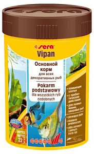 Основной корм Sera VIPAN для всех видов рыб, хлопья 100 мл