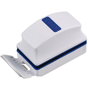 Магнитный скребок SUNSUN CL-04 с лезвиями плавающий супер большой, черный и голубой, 115х68×78 мм