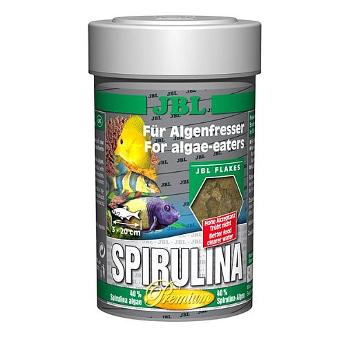 Корм JBL Spirulina премиум-класса для пресноводных и морских растительноядных рыб, хлопья 100 мл