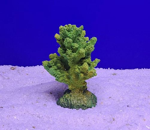 Кр-1317 Коралл ветка, Зелено-Желтый 7х7х11 см