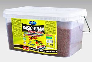 Корм Biodesign БАЗИК-ГРАН витаминизированный для всех видов рыб, тонущие гранулы 5,8 л