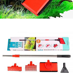 Скребок 3-in-1&nbsp;SUNSUN многофункциональный телескопический с&nbsp;набором насадок для обслуживания аквариума, 44,5&minus;82,5&nbsp;см