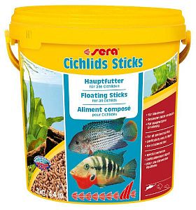 Sera Cichlids Sticks базовый корм для крупных цихлид, палочки 10 л