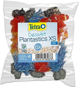 Растение пластиковое мини Tetra DecoArt Plant XS Mix Refil разноцветное, 6 см, 6 шт.